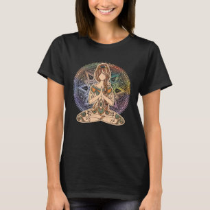 Bloem van Leven Mandala met Yoga Tattoo Henna Meis T-shirt