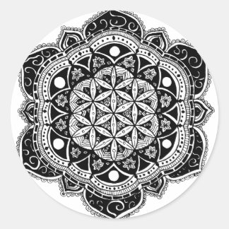 Bloem van leven Mandala Ronde Sticker