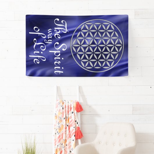 Bloem van leven - stempel zilver + je rug. en idee spandoek (Insitu)