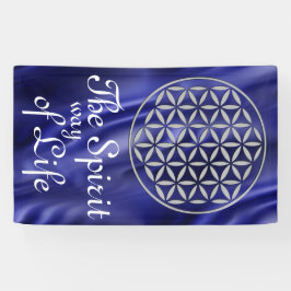 Bloem van leven - stempel zilver + je rug. en idee spandoek