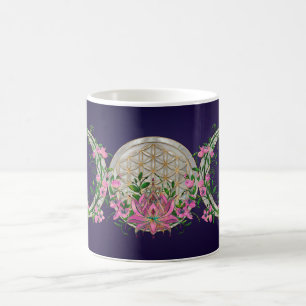 Bloem van leven Triple Moon Lotus Koffiemok