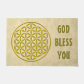 Bloem van leven - zegelgoud + je rug. en ideeën deurmat (Voorkant)