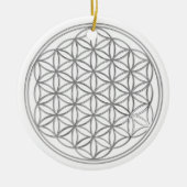 Bloem van levend/goud en zilver keramisch ornament (Voorkant)