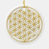 Bloem van levend/goud en zilver keramisch ornament (Achterkant)