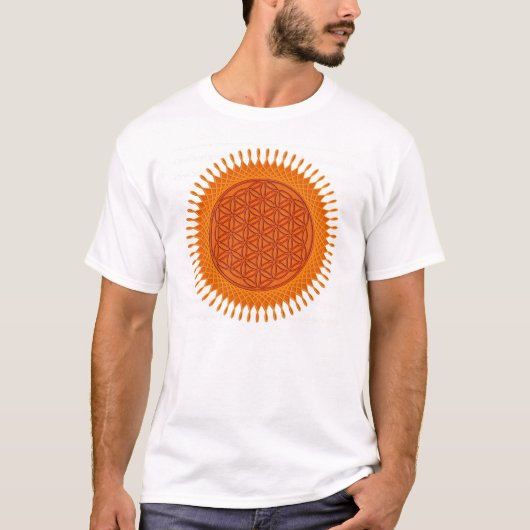 Bloem van levend/zonnig ontwerp t-shirt (Voorkant)