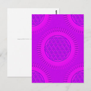 Bloem van levende dieren - zon - naadloos patroon briefkaart