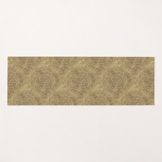 Bloem van levende dieren - zon - naadloos patroon  yogamat (Voorkant (horizontaal))