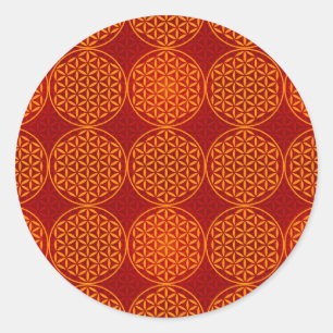 Bloem van levensverzekering - stempelpatroon - ora ronde sticker
