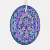 Bloem van Life Blue~ Glas Ornament (Voorkant Rechts)