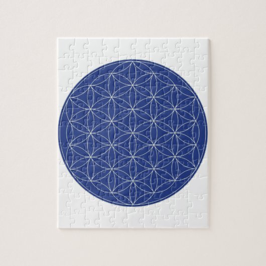 Bloem van Life Blue Silver Legpuzzel (Verticaal)