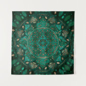 Bloem van Life Dot Art malachietgoud Wandkleed (Voorkant (horizontaal))