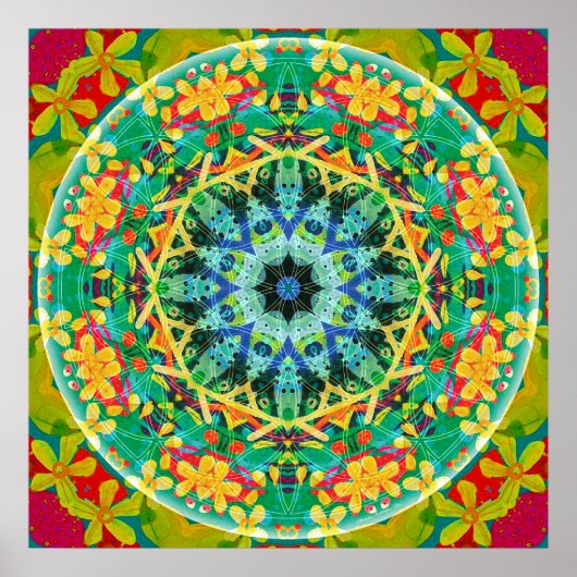 Bloem van Life Mandala 10 Poster (Voorkant)