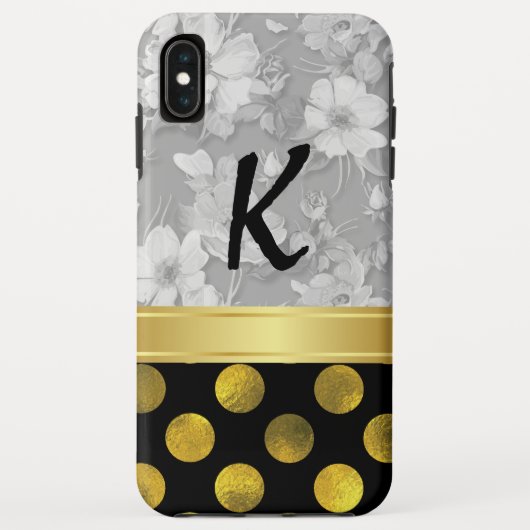 Bloem van poolpunten met monogram Case-Mate iPhone case (Achterkant)
