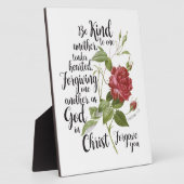 bloem van Roos, geïllustreerd met bijbel vers Fotoplaat (Zijkant)