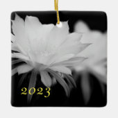 Bloem van zwarte en witte cactus keramisch ornament (Voorkant)