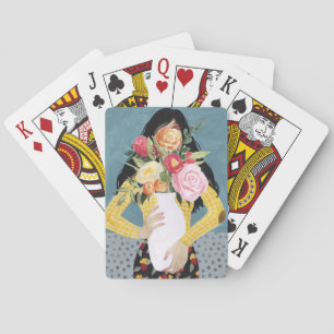Bloem Vase Girl Pokerkaarten