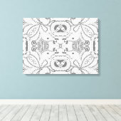 Bloem Vierkante Doodle 6 Canvas Afdruk (Insitu (Houten vloer))