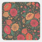 bloem vierkante sticker (Voorkant)