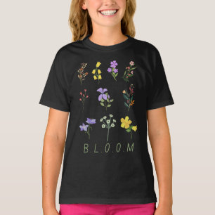 bloem vintage minimalistische wilde bloemen boeket t-shirt
