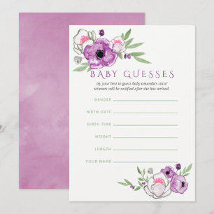 Bloem Violet en Salie Baby Shower Baby Gissingen Kaart