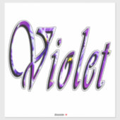 Bloem Violet Meisjesnaam Logo, Sticker (Vel)