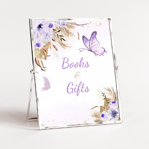 Bloem Vlinder Baby Shower Boeken en Cadeaus Bord Poster