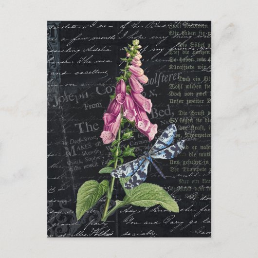   Bloem & Vlinder Botanisch Briefkaart (Voorkant)