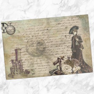 Bloem Vlinder Decoupage Vintage Steampunk Tissuepapier