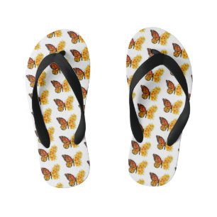 Bloem Vlinder met Gele California Klaproos Kinder Teenslippers