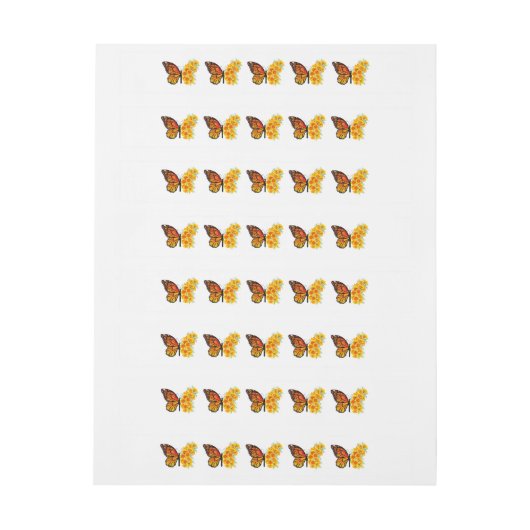 Bloem vlinder met gele Californische pap Adreslabel Wikkel (Vel)