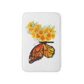 Bloem vlinder met gele Californische pap Badmat (Voorkant Verticaal)