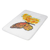 Bloem vlinder met gele Californische pap Badmat (Gekanteld)