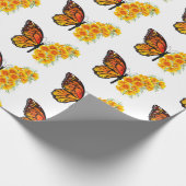 Bloem vlinder met gele Californische pap Cadeaupapier (Hoek)