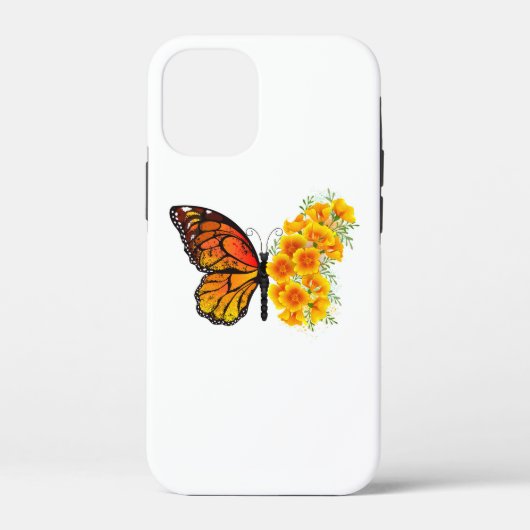 Bloem vlinder met gele Californische pap Case-Mate iPhone Case (Achterkant)