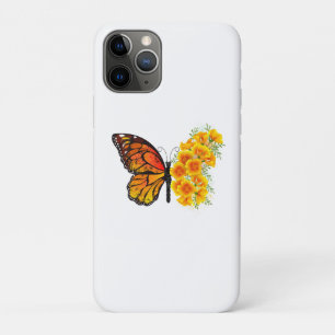 Bloem vlinder met gele Californische pap iPhone 11 Pro Hoesje