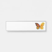 Bloem vlinder met gele Californische pap Deurbordje (Voorkant)