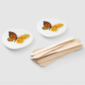 Bloem vlinder met gele Californische pap Handwaaier (Niet-gemonteerd)