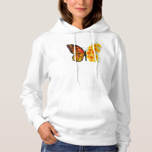 Bloem vlinder met gele Californische pap Hoodie