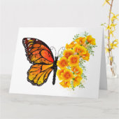 Bloem vlinder met gele Californische pap Kaart (Gele Bloem)