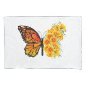 Bloem vlinder met gele Californische pap Kussensloop (Voorkant)