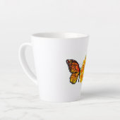 Bloem vlinder met gele Californische pap Latte Mok (Linkerhoek)