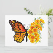 Bloem vlinder met gele Californische pap Menu (Staand voorkant)