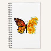 Bloem vlinder met gele Californische pap Notitieboek (Voorkant)