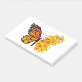 Bloem vlinder met gele Californische pap Post-it® Notes (Schuin)