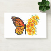 Bloem vlinder met gele Californische pap Post-it® Notes (Kantoor)