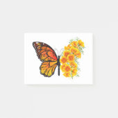 Bloem vlinder met gele Californische pap Post-it® Notes (Voorkant)