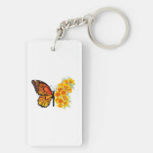 Bloem vlinder met gele Californische pap Sleutelhanger (achterkant)