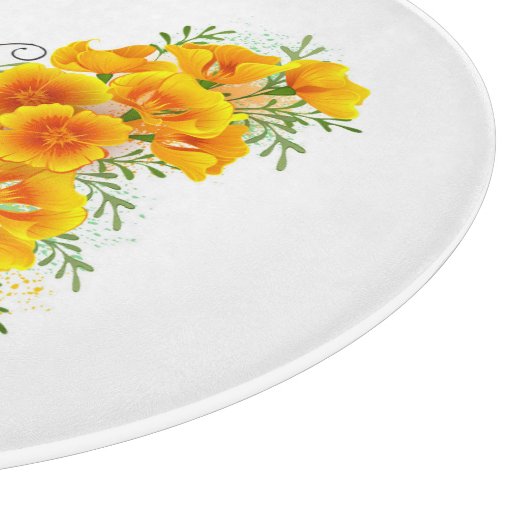 Bloem vlinder met gele Californische pap Snijplank (Hoek)