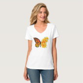 Bloem vlinder met gele Californische pap T-shirt (Voorkant volledig)