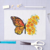 Bloem vlinder met gele Californische pap Tissuepapier (Craft)